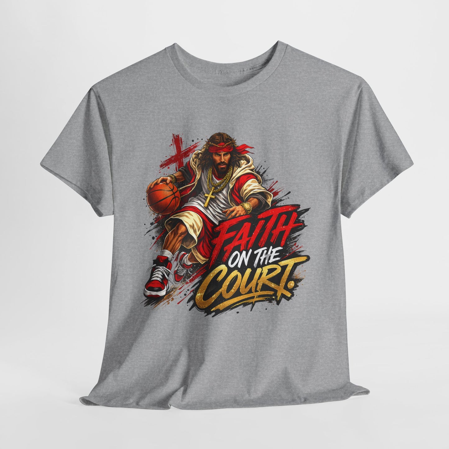 Basketball Faith on the Court Unisex Heavy Cotton Tee - 312tshirts 2