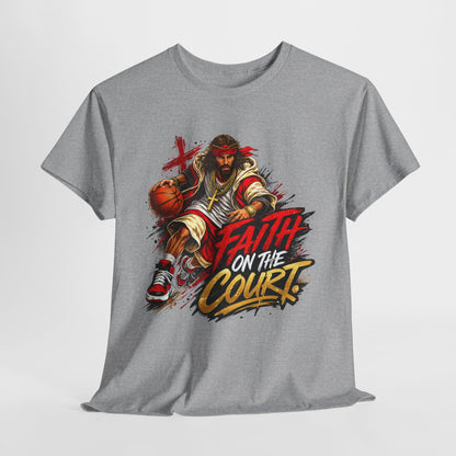 Basketball Faith on the Court Unisex Heavy Cotton Tee - 312tshirts 2