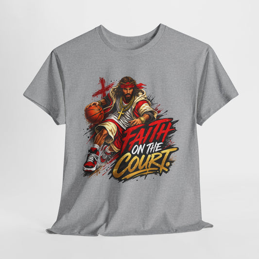 Basketball Faith on the Court Unisex Heavy Cotton Tee - 312tshirts 2