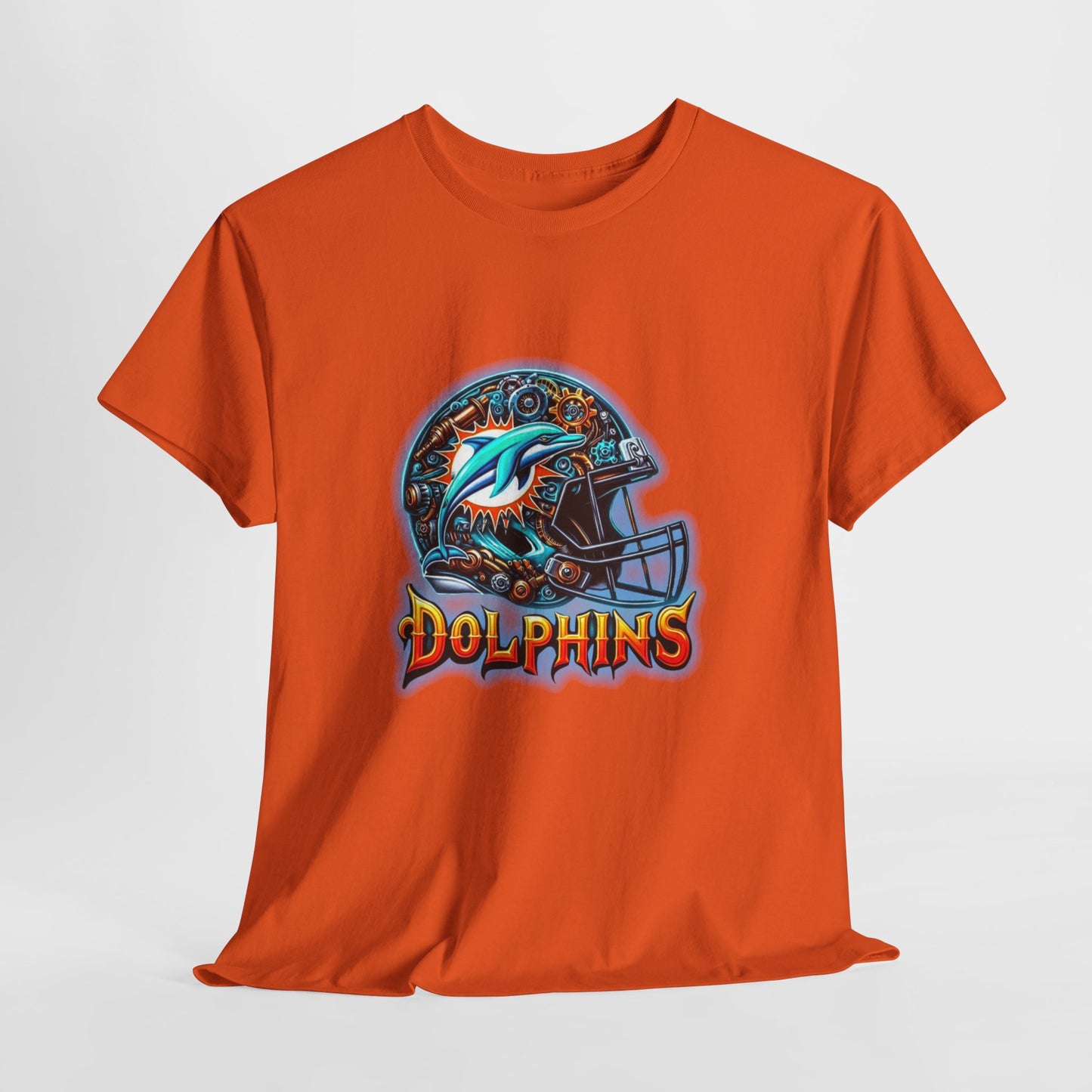 Sports Dolphins Football Helmet #2 Unisex Heavy Cotton Tee