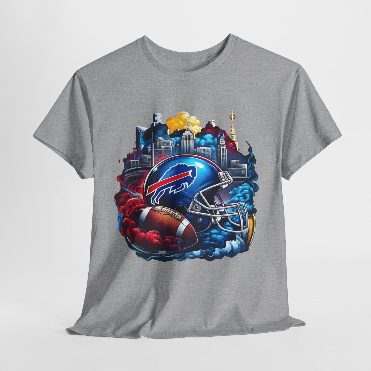 Sports NY Bills Football Helmet #1 Unisex Heavy Cotton Tee