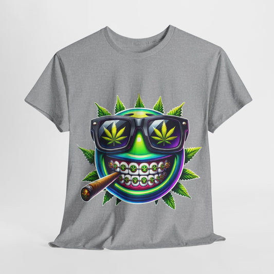 420 Green & Blue Emoji #5 Unisex Heavy Cotton Tee - 312tshirts 2