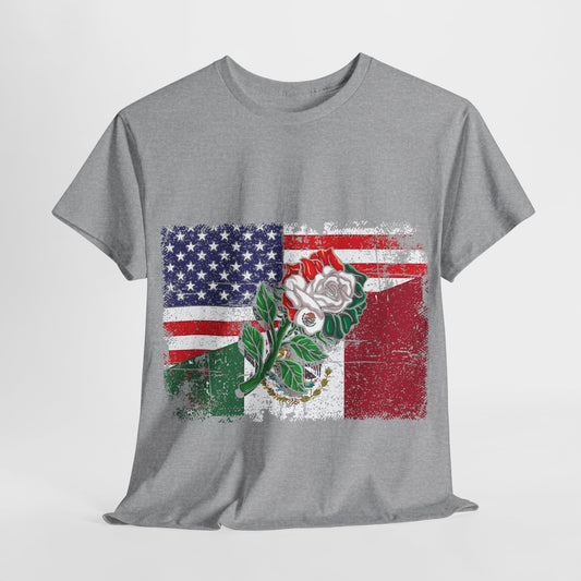 Vitage USA & Mexico Flag #2 Unisex Heavy Cotton Tee - 312tshirts 2