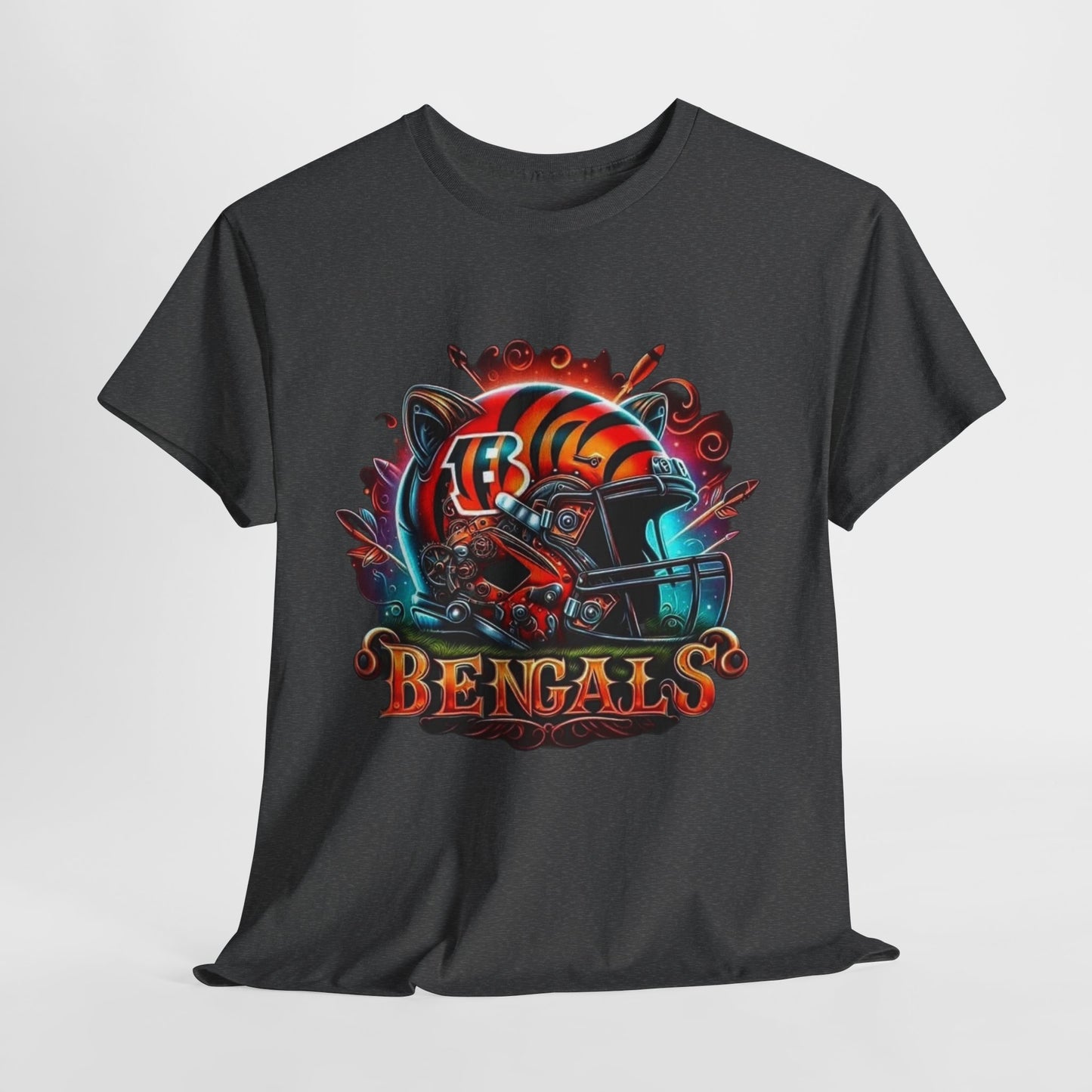 Sports Bengals Football Helmet #2 Unisex Heavy Cotton Tee