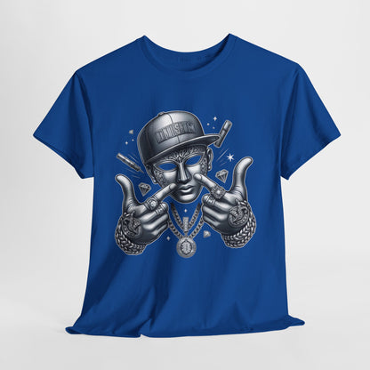 Silver Mask with Diamonds & Chains #5 Unisex Heavy Cotton Tee - 312tshirts 2