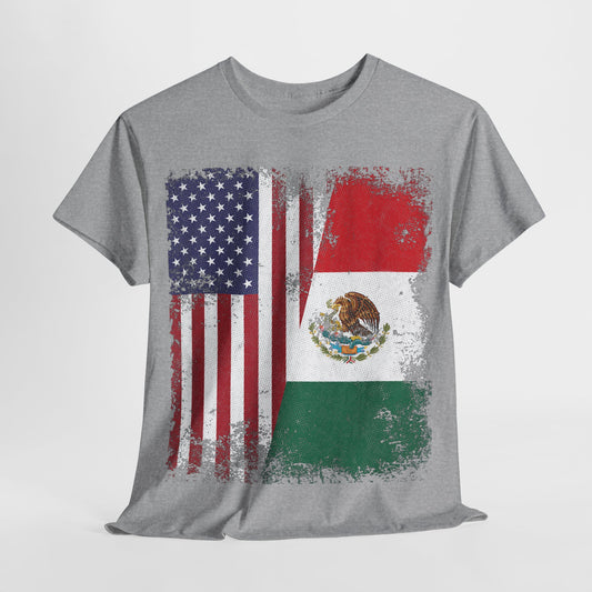 Vintage USA & Mexico Flag #3 Unisex Heavy Cotton Tee - 312tshirts 2
