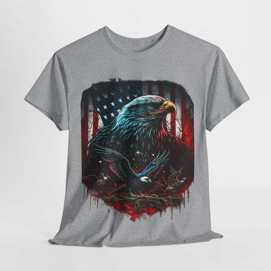 Patriotic US Flag & Eagle #1 Unisex Heavy Cotton Tee - 312tshirts 2