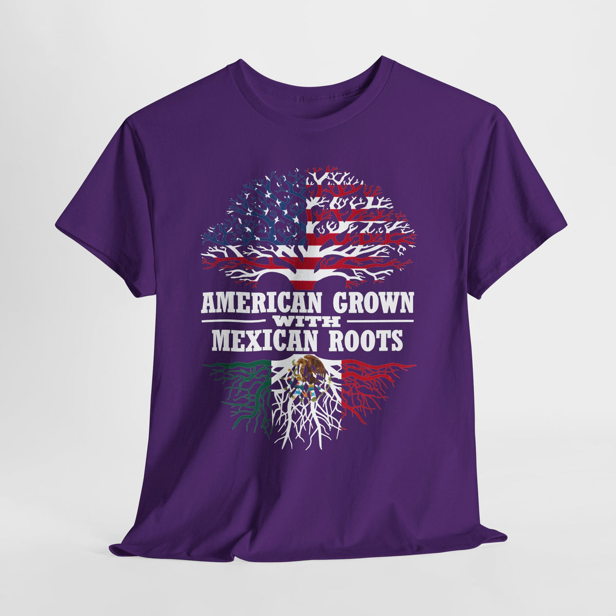 American Grown with Mexican Roots Unisex Heavy Cotton Tee - 312tshirts 2