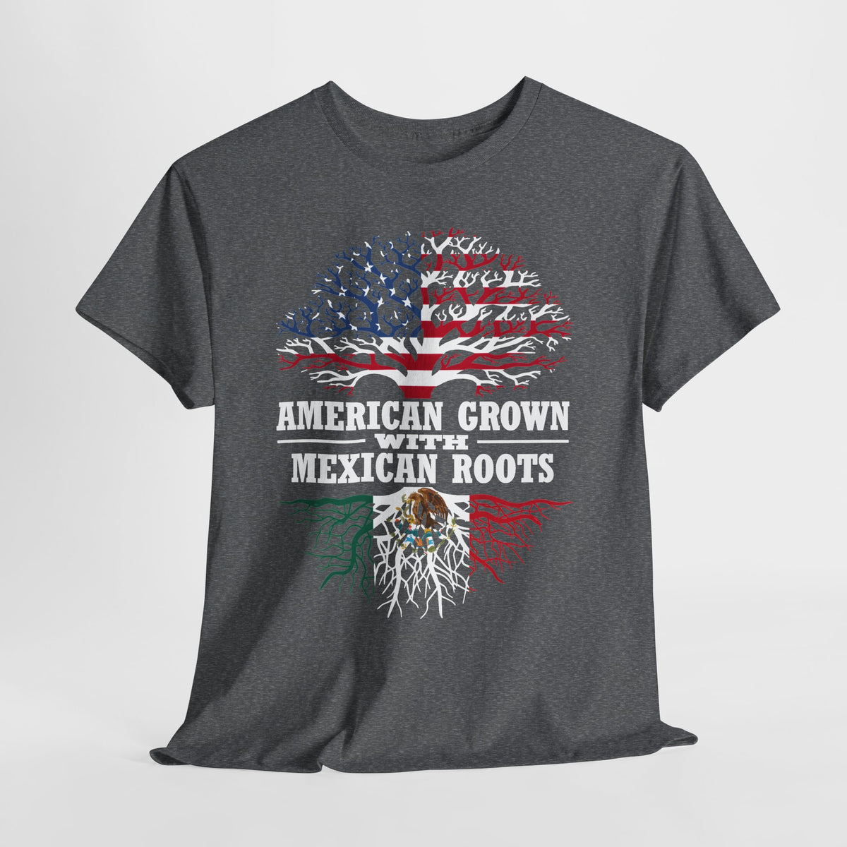 American Grown with Mexican Roots Unisex Heavy Cotton Tee - 312tshirts 2