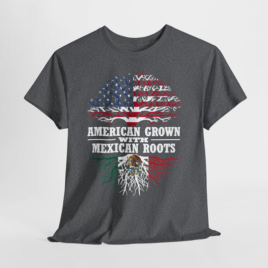 American Grown with Mexican Roots Unisex Heavy Cotton Tee - 312tshirts 2