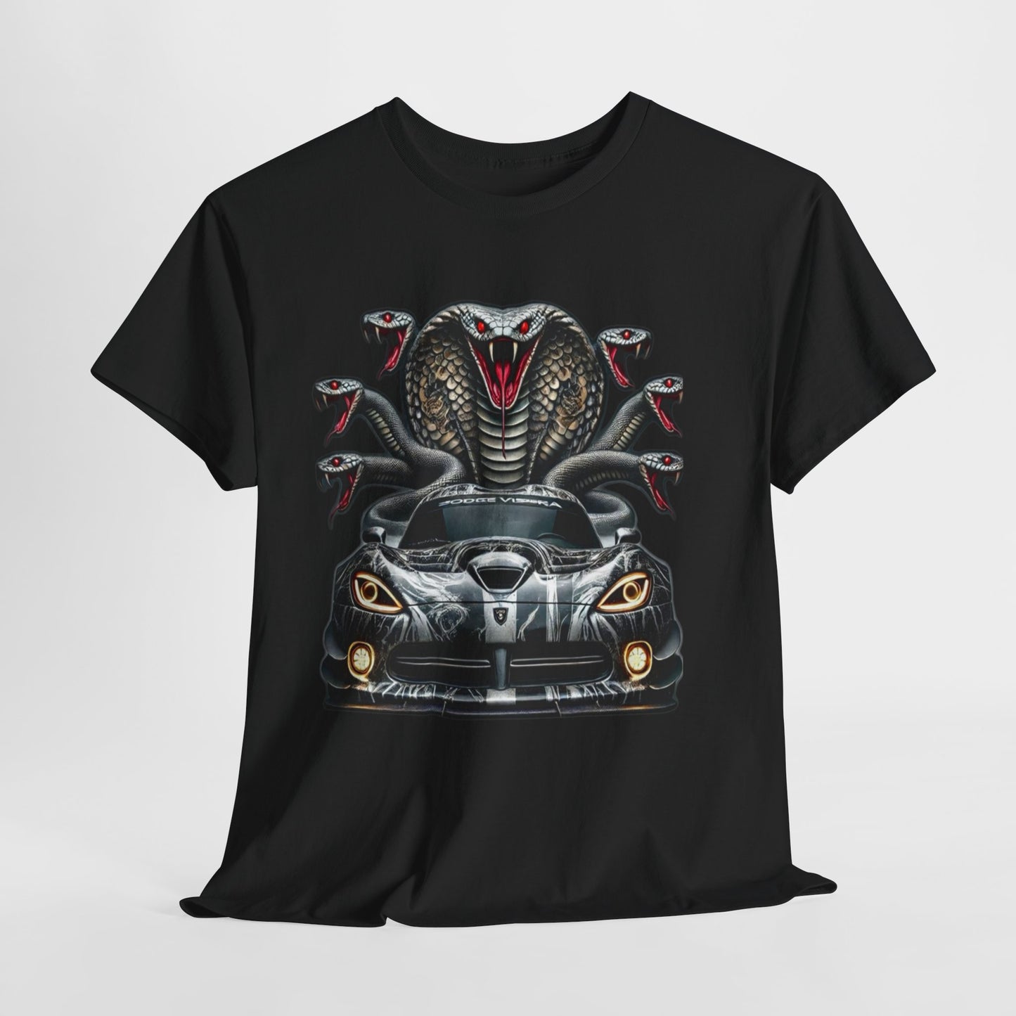 Cobra Snake & Sport Car Unisex Heavy Cotton Tee