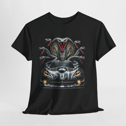 Cobra Snake & Sport Car Unisex Heavy Cotton Tee