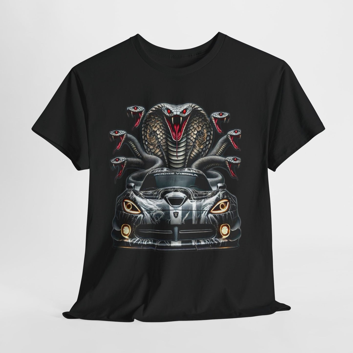 Cobra Snake & Sport Car Unisex Heavy Cotton Tee