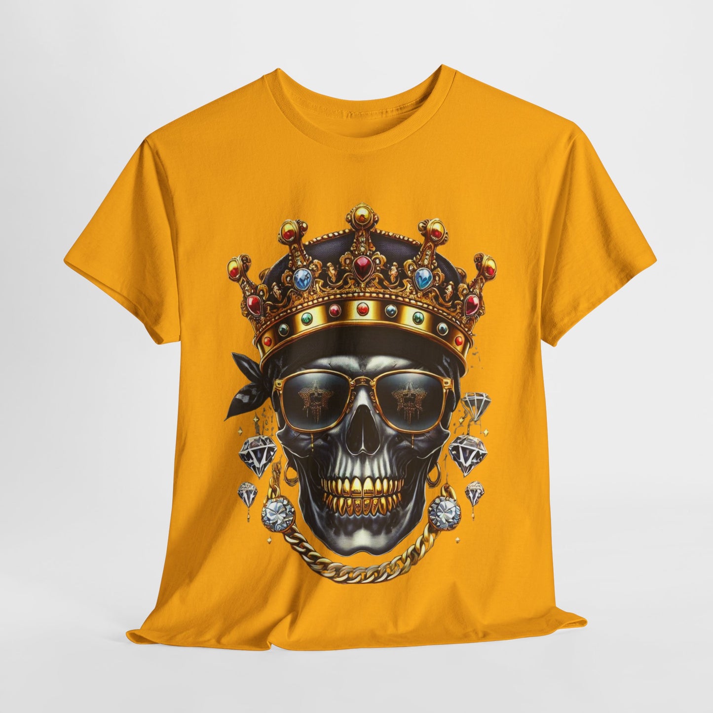 Gold Crown Skull Unisex Heavy Cotton Tee - 312tshirts 2