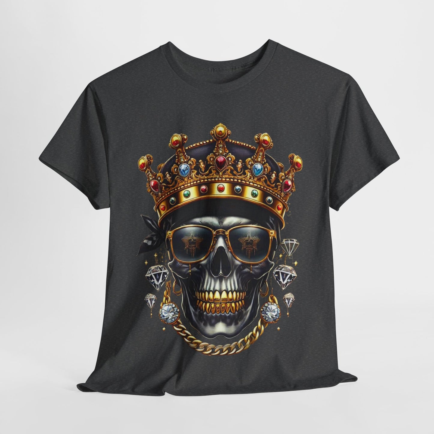 Gold Crown Skull Unisex Heavy Cotton Tee - 312tshirts 2