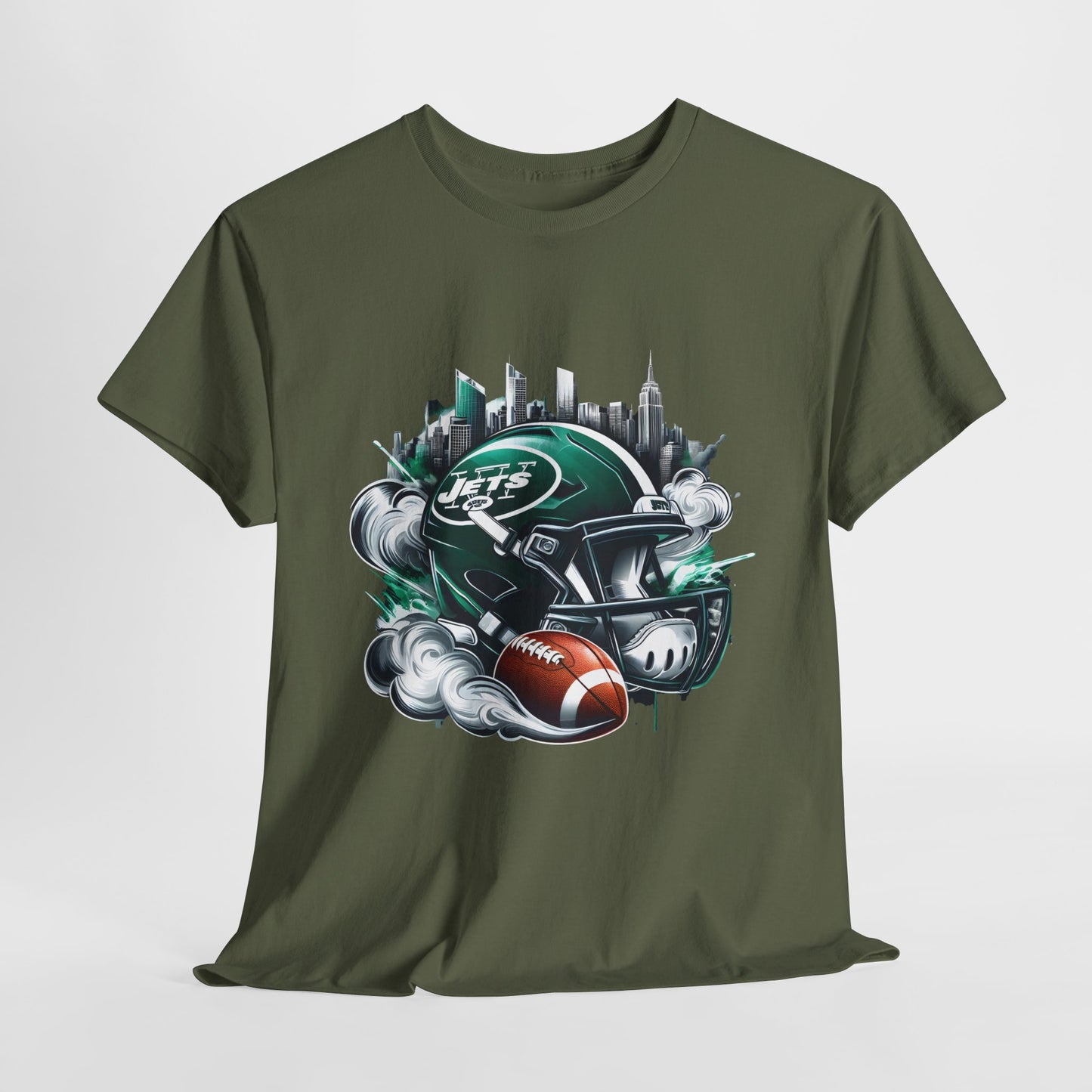 Sports Jets Football Helmet #25 Unisex Heavy Cotton Tee