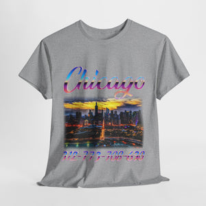 Chicago area code Unisex Heavy Cotton Tee