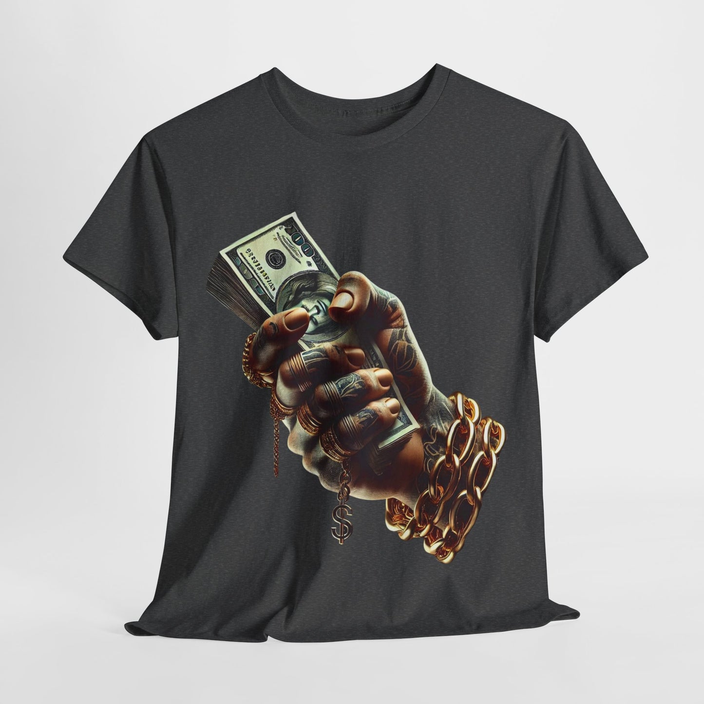 Tatted Hand Holding Cash Unisex Heavy Cotton Tee - 312tshirts 2