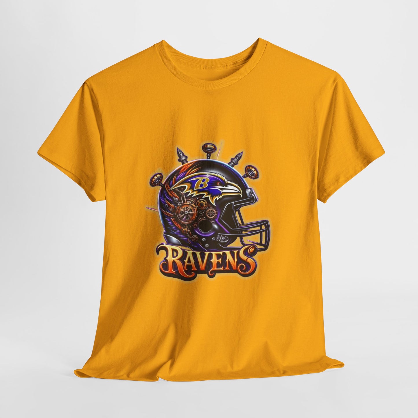 Sports Ravens Football Helmet #2 Unisex Heavy Cotton Tee