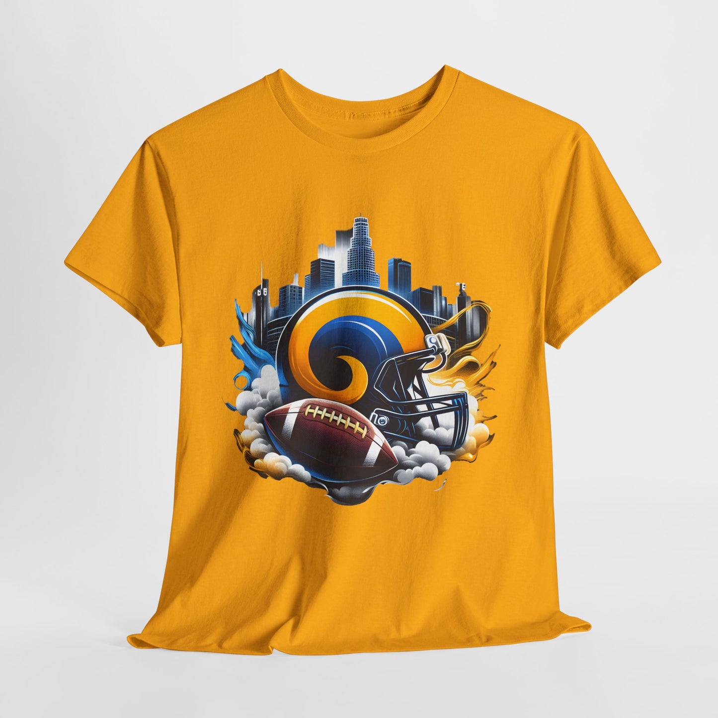 Sports Rams Football Helmet #1 Unisex Heavy Cotton Tee