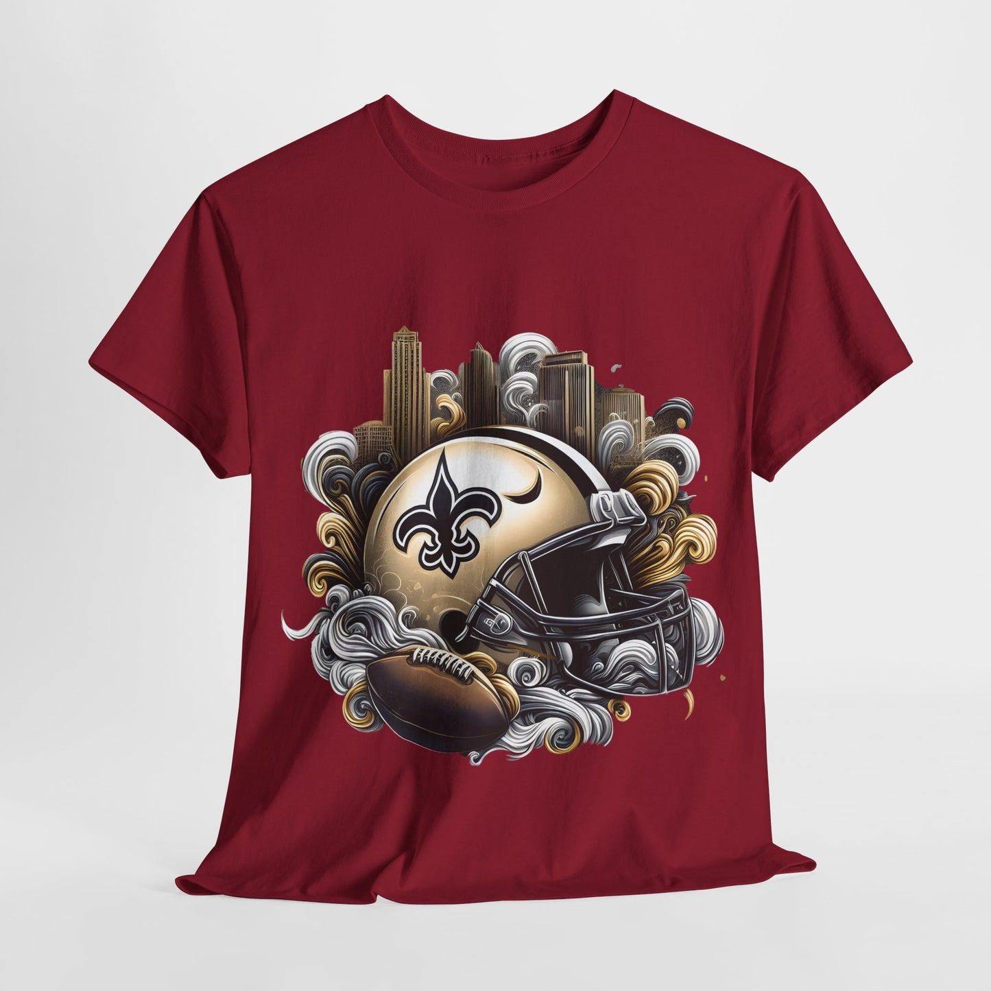 Sports Saints Football Helmet #17 Unisex Heavy Cotton Tee