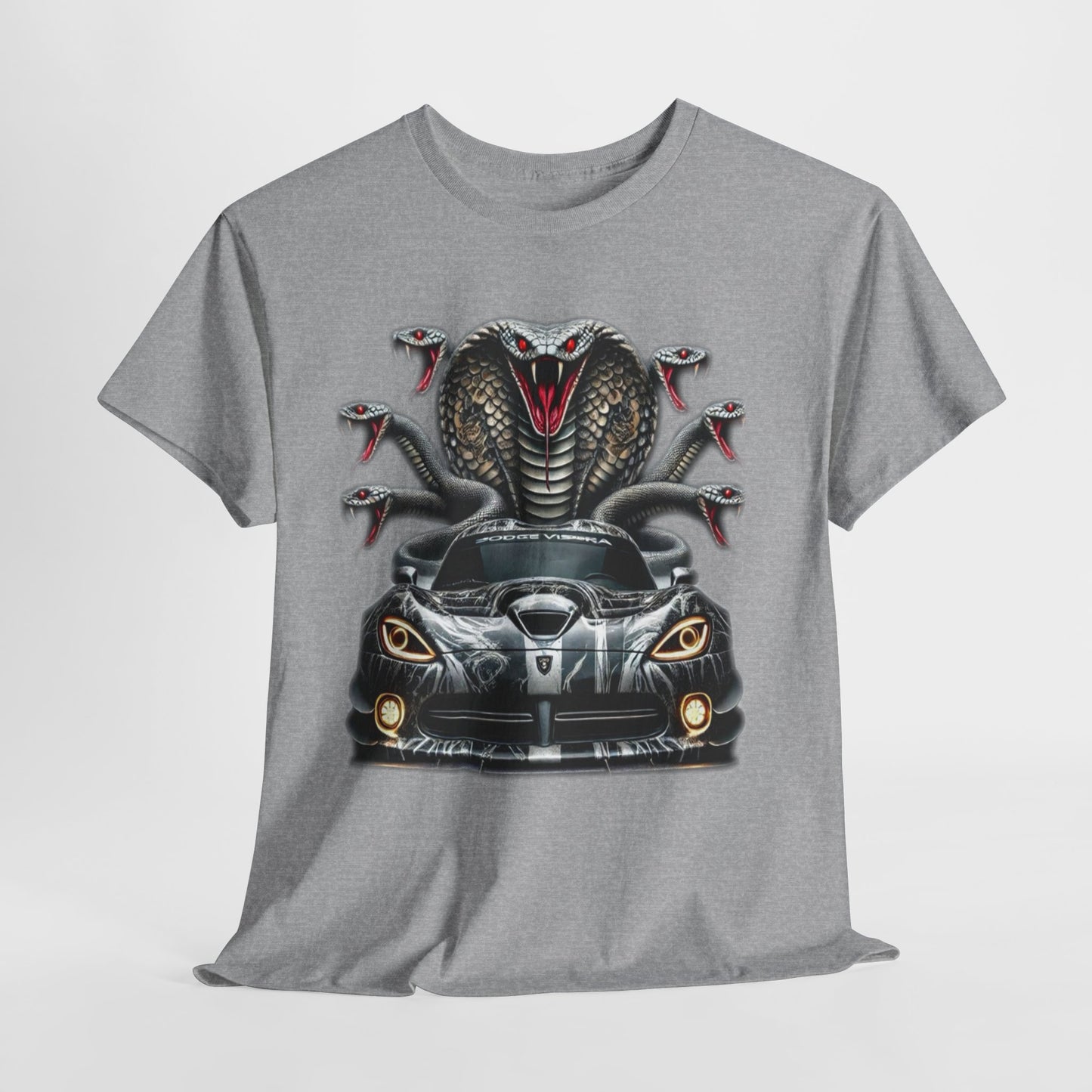 Cobra Snake & Sport Car Unisex Heavy Cotton Tee