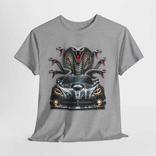 Cobra Snake & Sport Car Unisex Heavy Cotton Tee