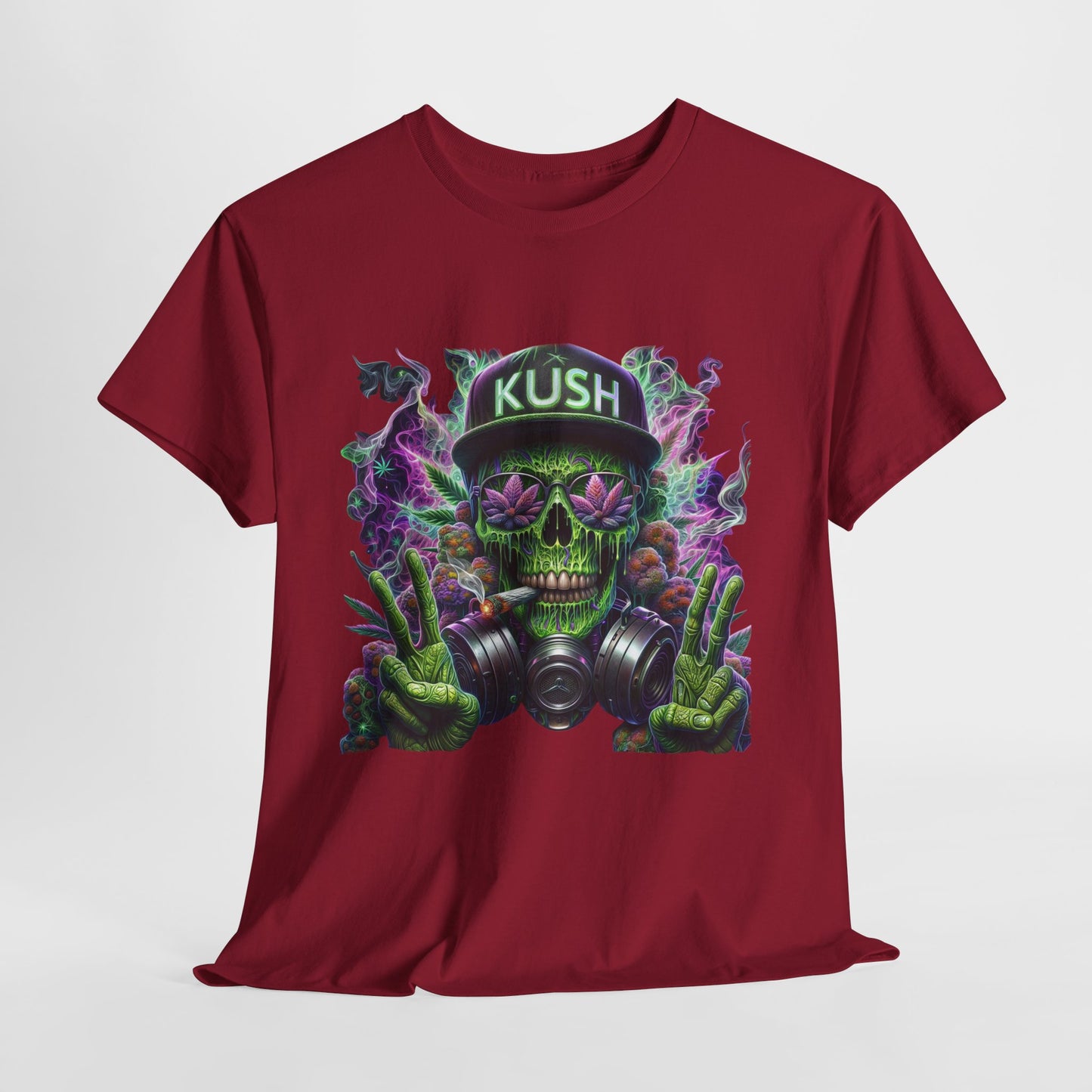 420 Kush Skull #1 Unisex Heavy Cotton Tee - 312tshirts 2