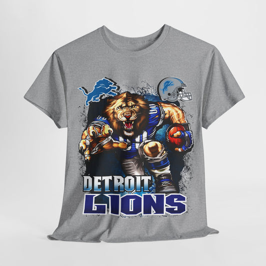 Sports Mascot Detroit Lions Unisex Heavy Cotton Tee - 312tshirts 2