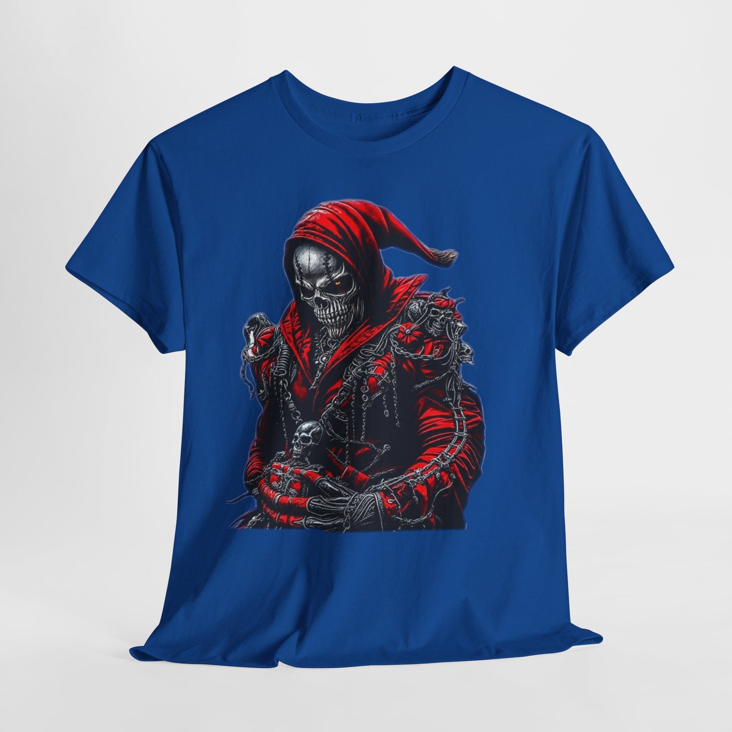 Red Gothic Skeleton Man Unisex Heavy Cotton Tee