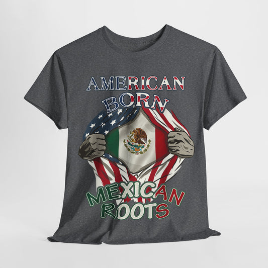 American Born Mexican Roots Tee, Unisex Cotton Shirt, Proud Heritage Tee, Comfortable Everyday Wear, Gifts for Mexicans, Celebratory Apparel - 312tshirts 2
