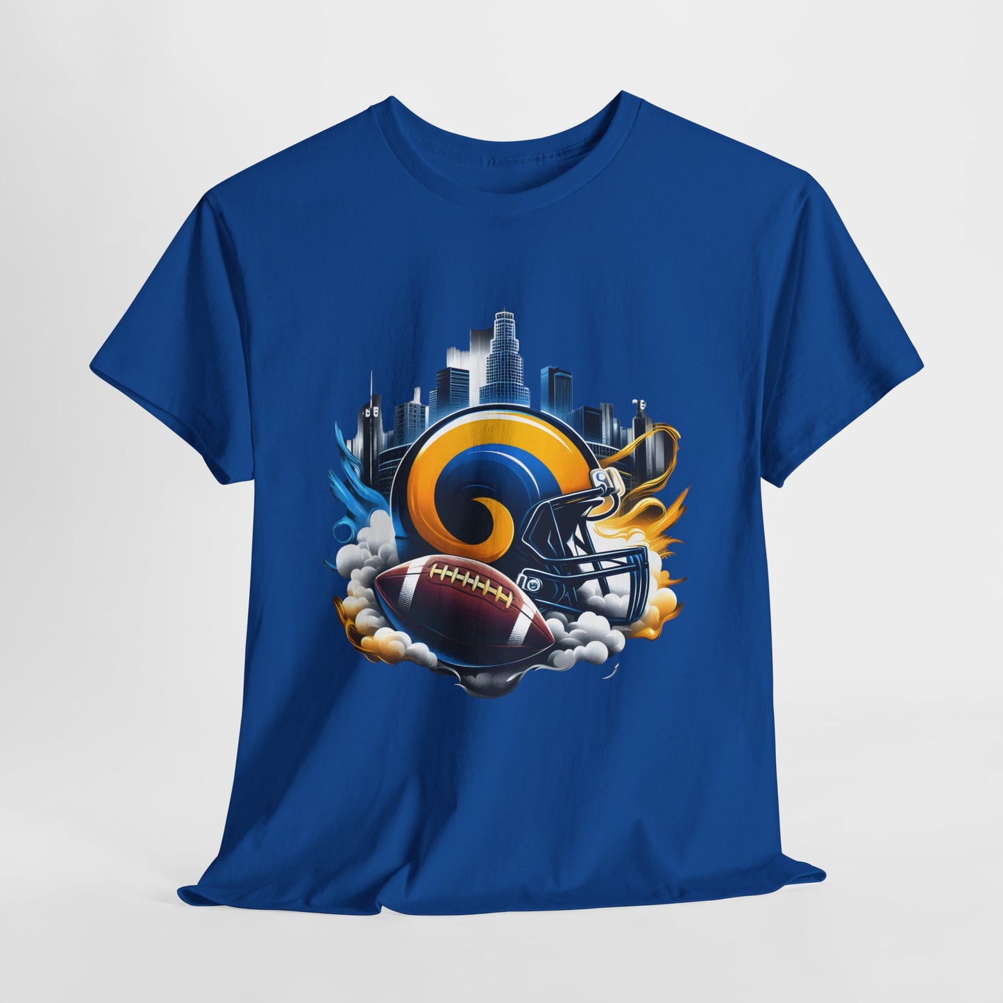 Sports Rams Football Helmet #1 Unisex Heavy Cotton Tee