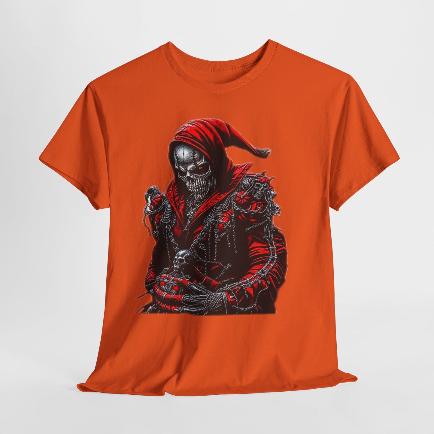 Red Gothic Skeleton Man Unisex Heavy Cotton Tee