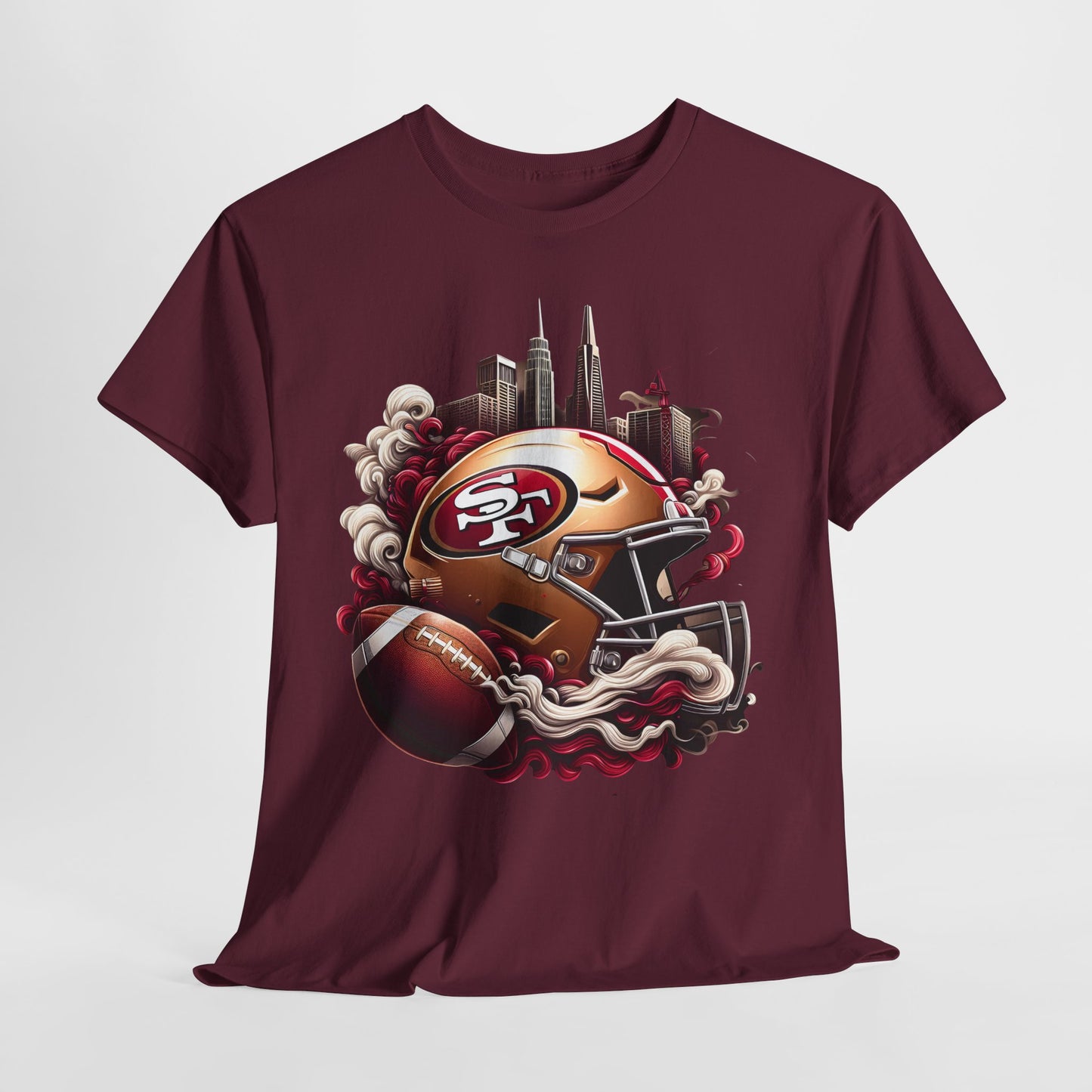 Sports 49ers Football Helmet #1 Unisex Heavy Cotton Tee