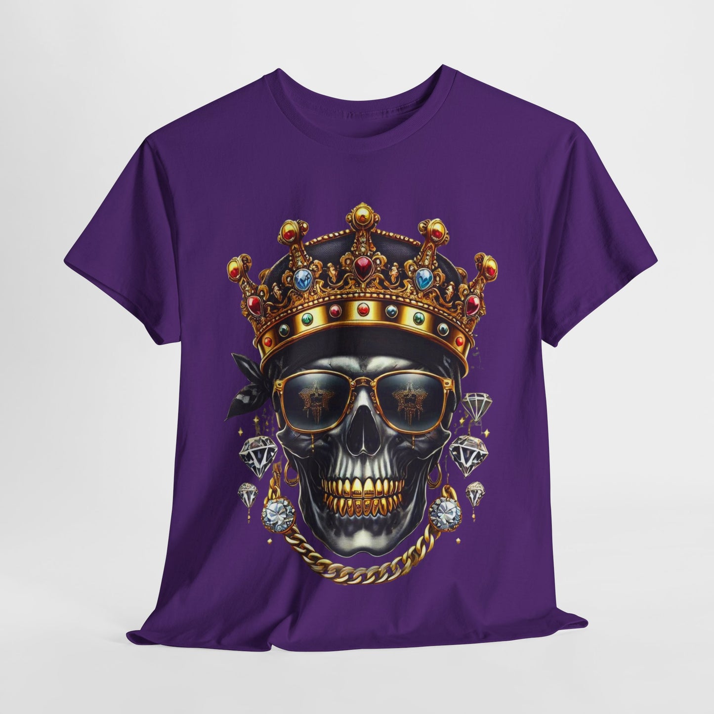 Gold Crown Skull Unisex Heavy Cotton Tee - 312tshirts 2