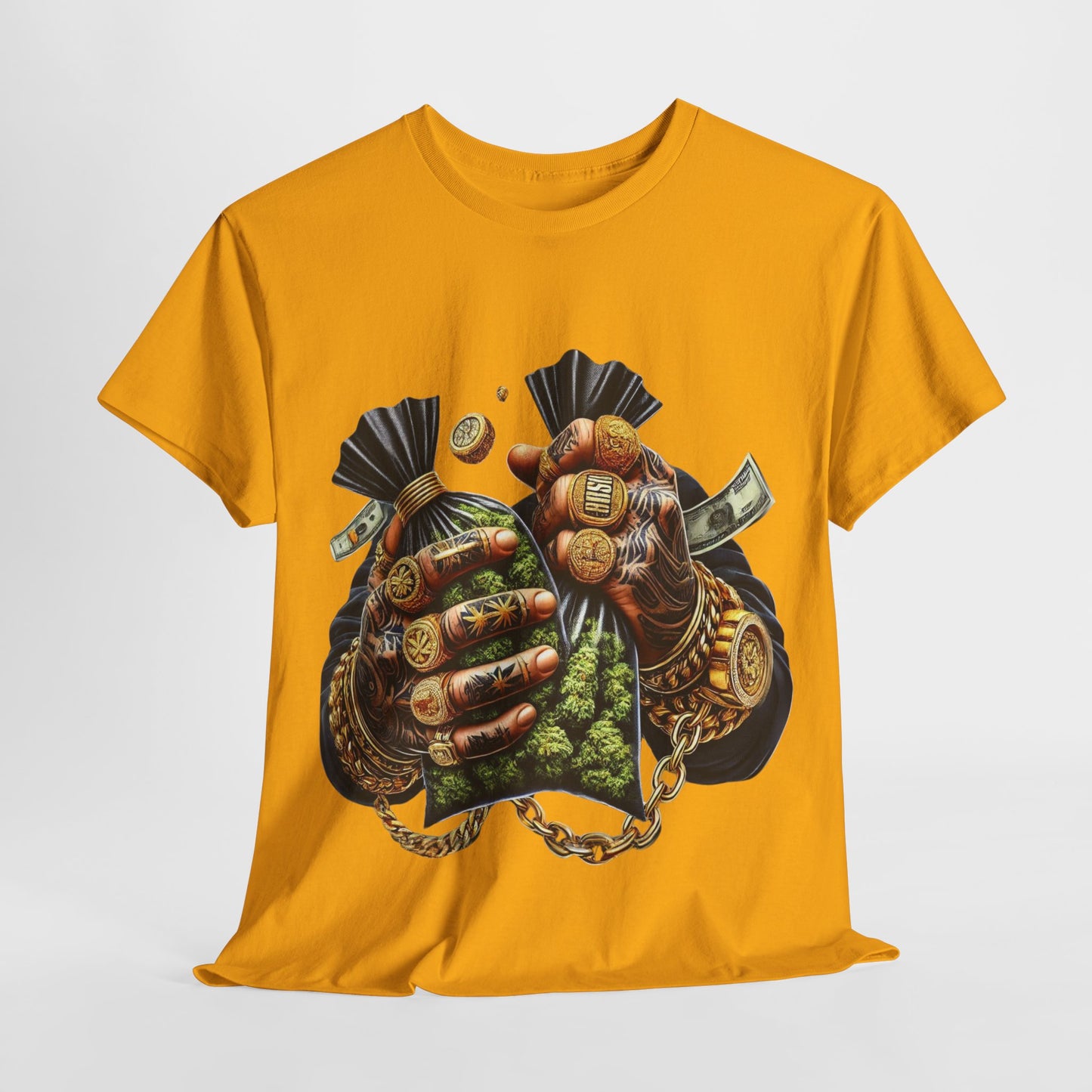 420 Two Hands #2 Weed Bags 1 Unisex Heavy Cotton Tee - 312tshirts 2