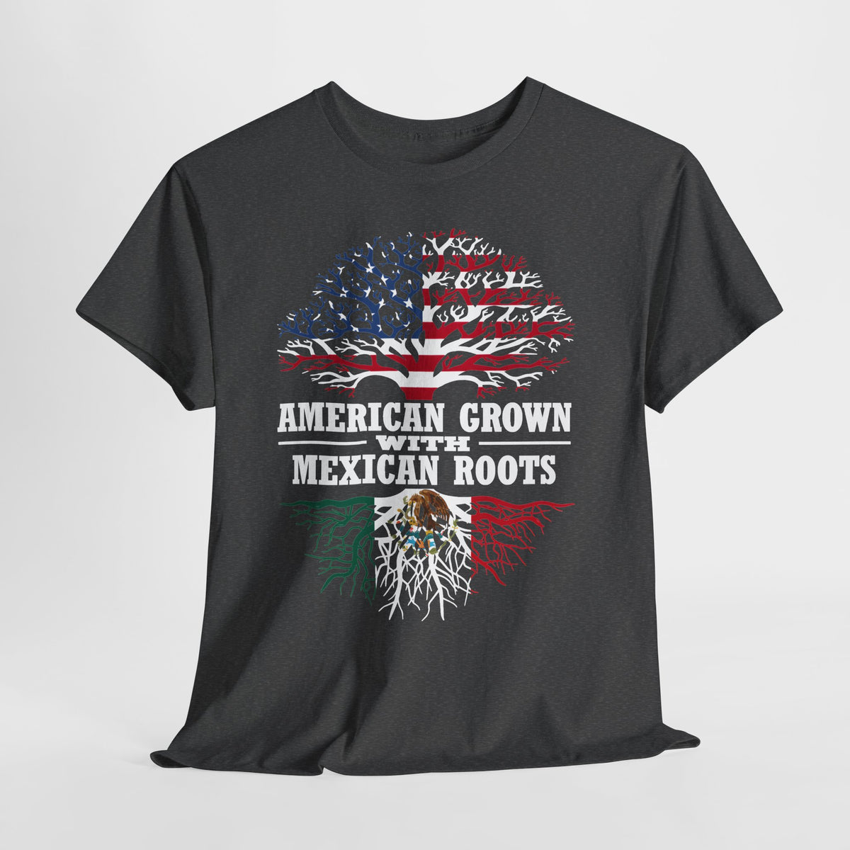 American Grown with Mexican Roots Unisex Heavy Cotton Tee - 312tshirts 2