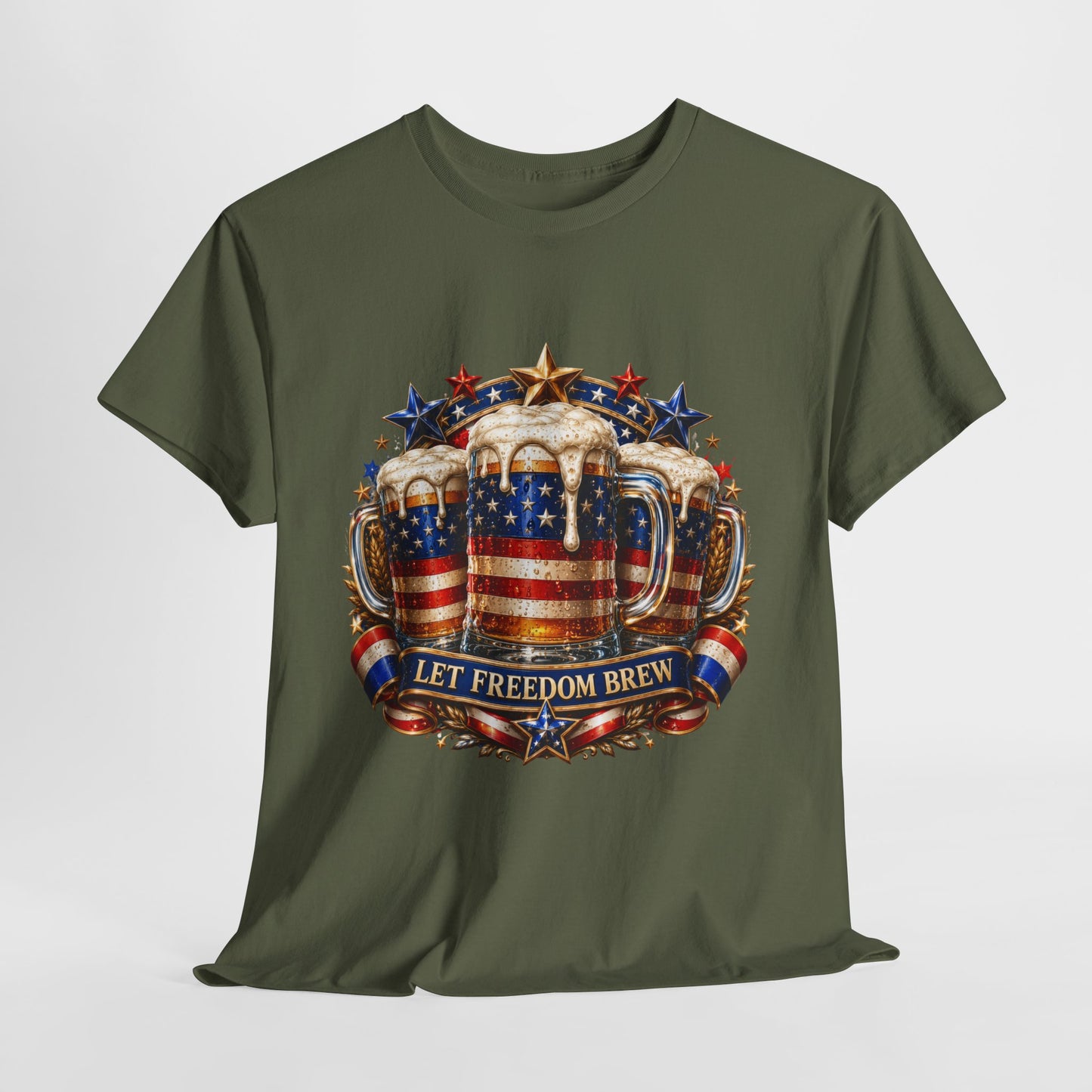 American Flag Mugs #1 Unisex Heavy Cotton Tee