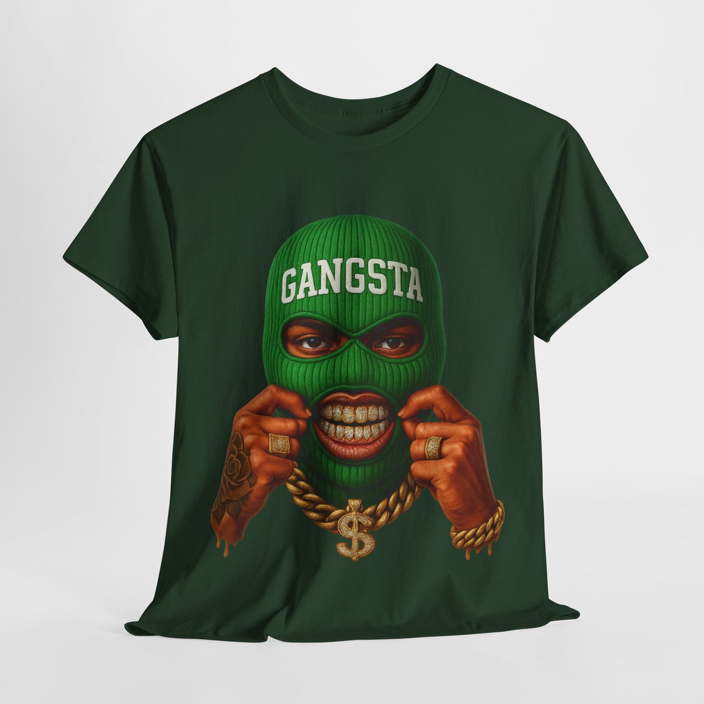Green Ski Mask Unisex Heavy Cotton Tee
