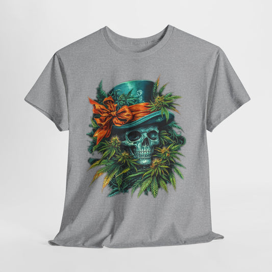 420 Skull Floral & Hat #5 Unisex Heavy Cotton Tee