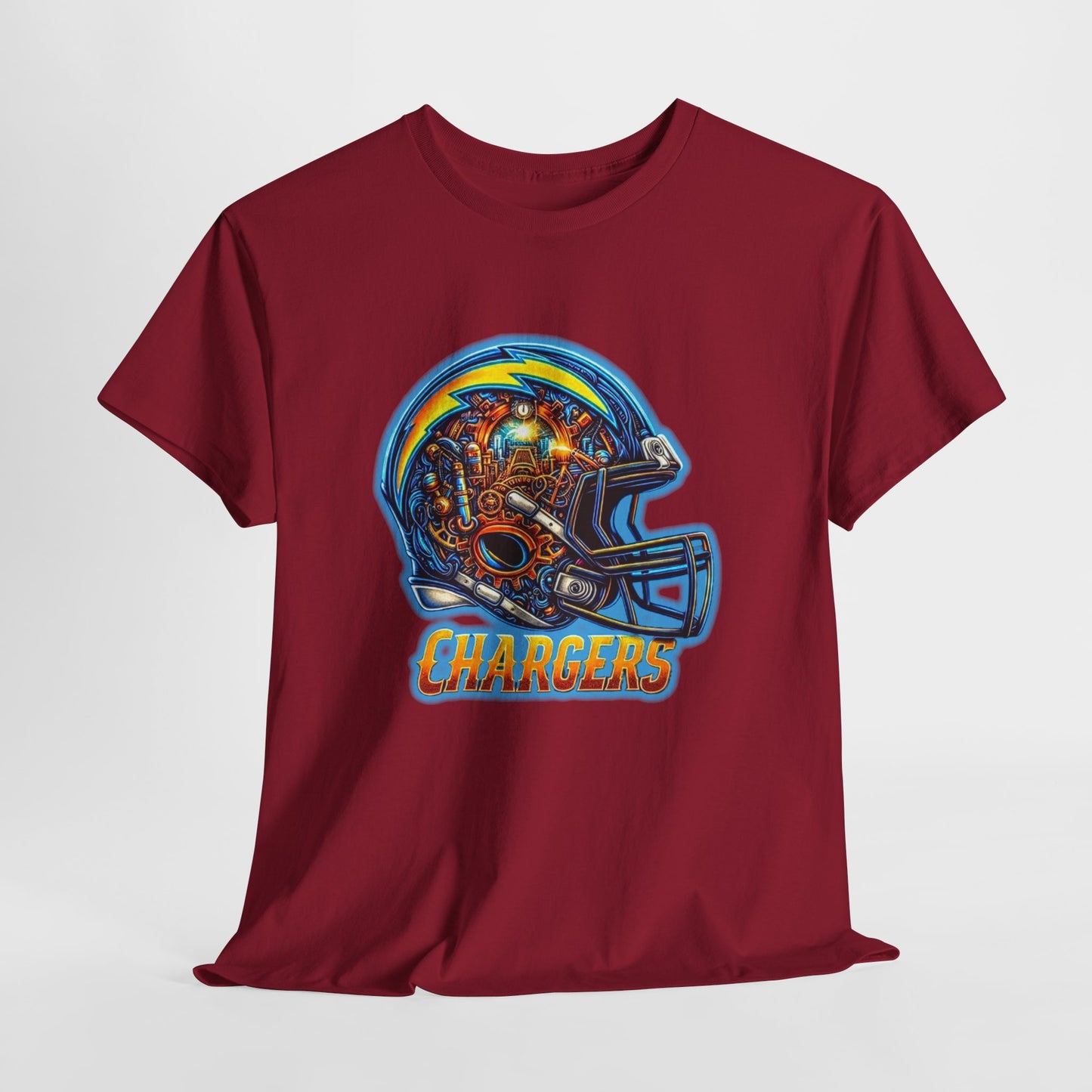 Sports Chargers Football Helmet #2 Unisex Heavy Cotton Tee