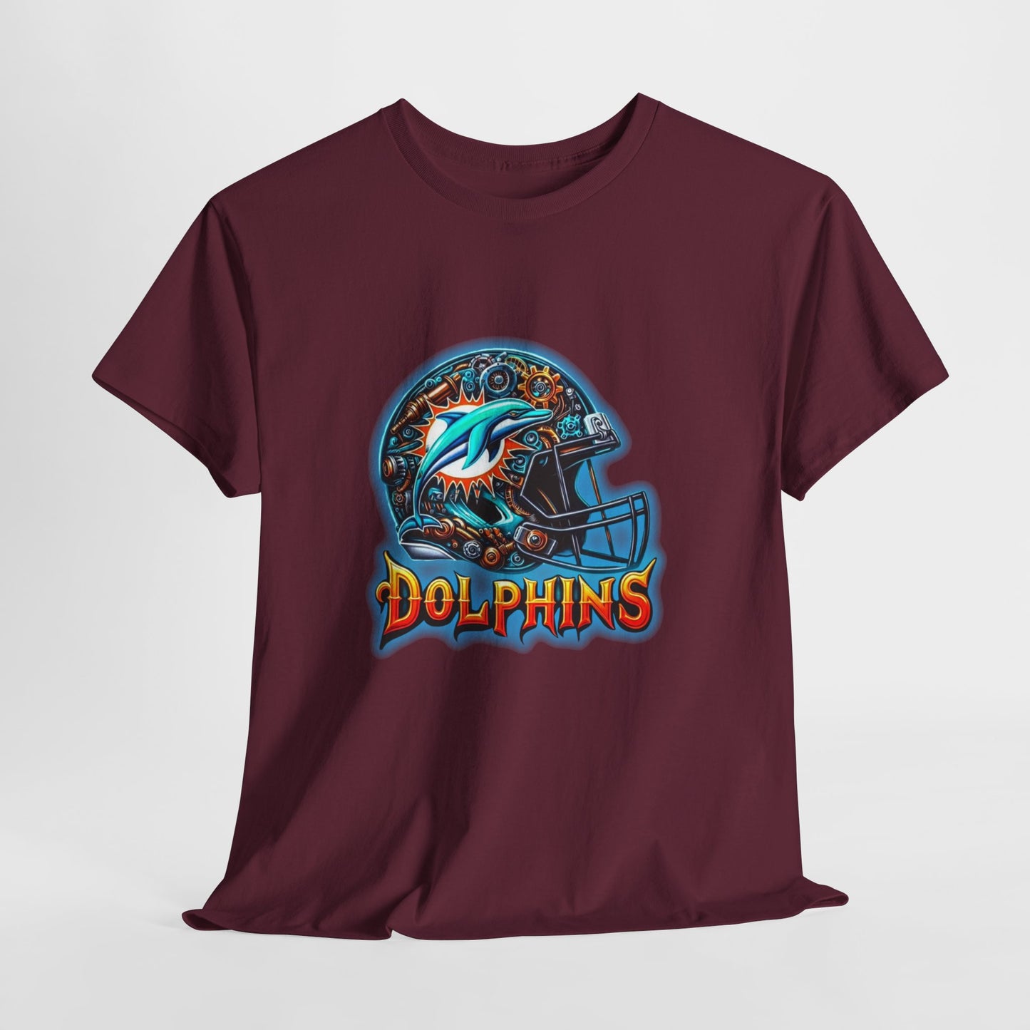 Sports Dolphins Football Helmet #2 Unisex Heavy Cotton Tee
